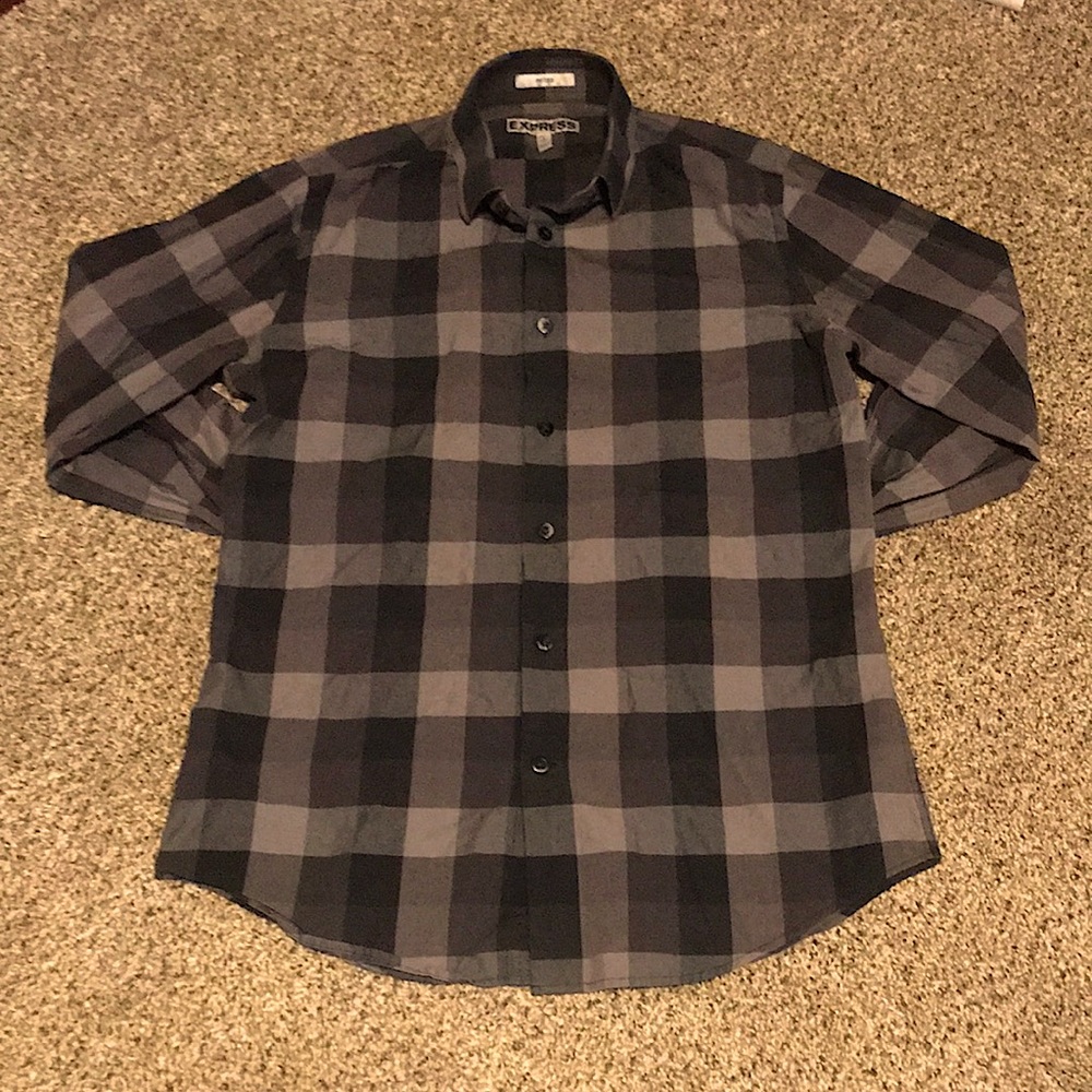 Mens Express 14-14 1/2, Fitted Grey Flannel